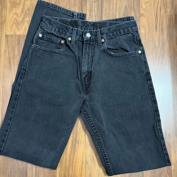Vintage Levi's 505 Regular Fit Charcoal Straight Jeans Size W31 L34 - Picture 3 of 13